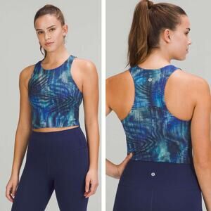 LULULEMON Invigorate Training Tank Top Size 2 Shapeshifter Flux Blue Multi